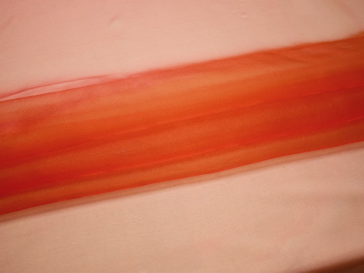 Органза красного цвета полиэстер ГВ644