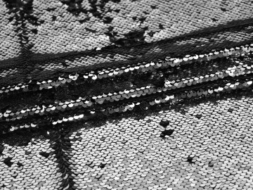 Сетка с серебряными и черными пайетками полиэстер ГБ62