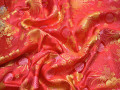 Китайский шёлк красный круги цветы полиэстер ЕБ23