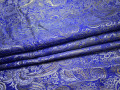 Парча синяя пейсли узор полиэстер ГВ389