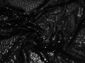 Сетка с черными пайетками полиэстер ГВ619