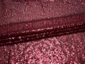 Сетка с бордовыми пайетками полиэстер ГВ621