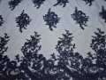 Сетка синяя с вышивкой полиэстер БГ64