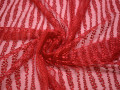 Сетка красная с вышивкой полиэстер БГ632