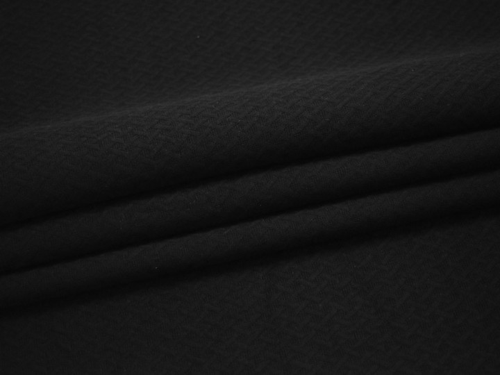 Трикотаж фактурный черный вискоза полиэстер АД540