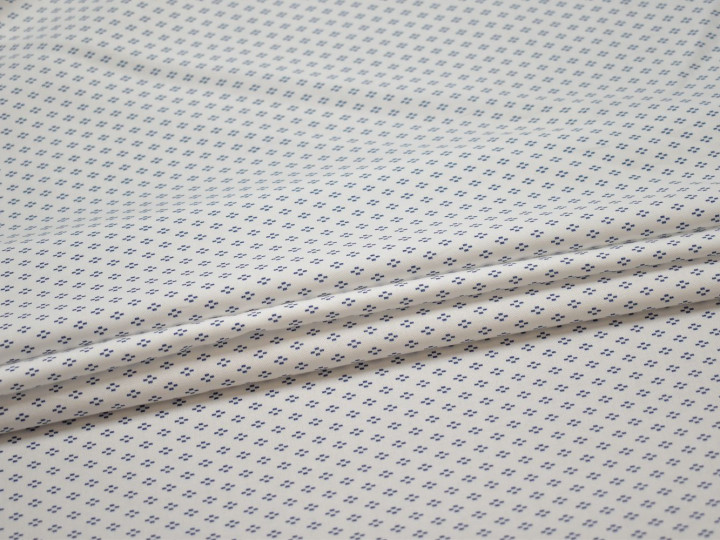 Рубашечная белая синяя ткань геометрия хлопок ЕБ296