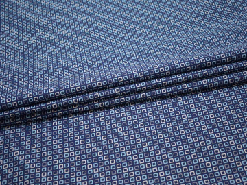 Рубашечная синяя голубая ткань геометрия хлопок ЕБ295