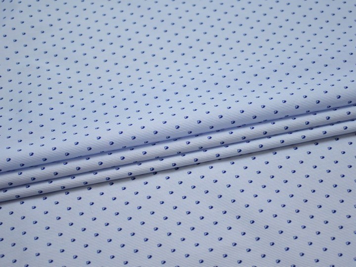 Рубашечная голубая синяя ткань геометрия хлопок ЕБ263