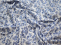 Рубашечная синяя белая ткань цветы хлопок ЕБ258