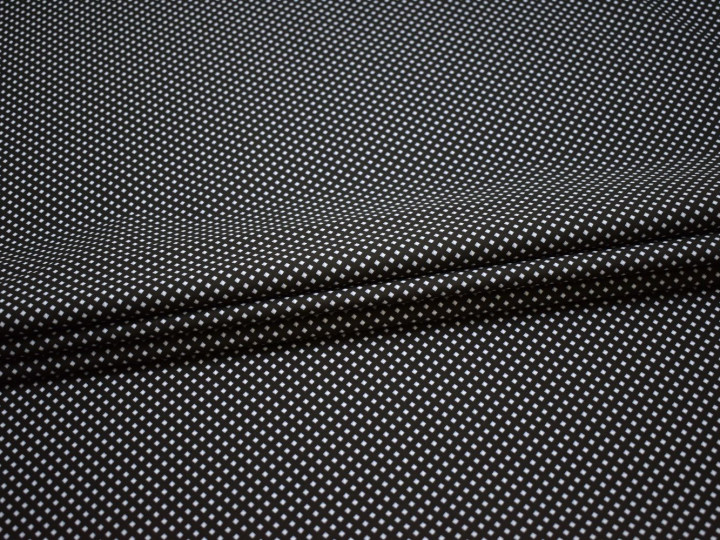 Рубашечная черная белая ткань геометрия хлопок ЕБ243