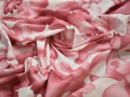 Рубашечная бордовая белая ткань цветы хлопок ЕБ242