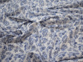 Рубашечная белая синяя ткань цветы хлопок ЕА333