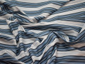 Рубашечная белая синяя ткань полоска хлопок эластан ЕА358