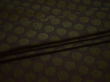 Жаккард коричневый зеленый вискоза полиэстер ЕВ45