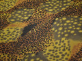 Сетка-стрейч желтая коричневая круги полиэстер БД213