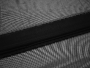 Сетка-стрейч подкладочная черная БД214