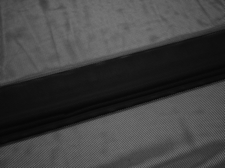 Сетка-стрейч подкладочная черная БД214