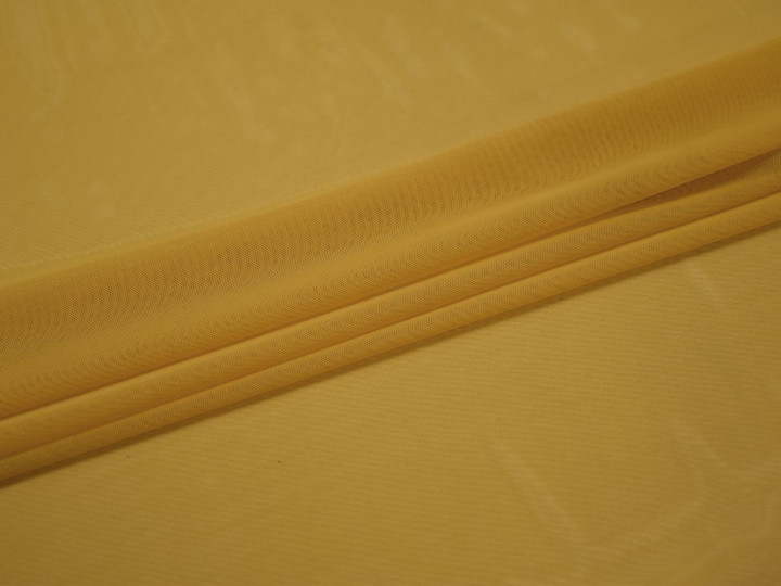 Сетка-стрейч желтого цвета полиэстер БГ574