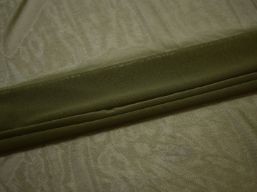 Сетка-стрейч зеленого цвета полиэстер БГ589