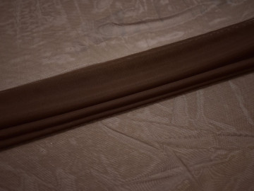 Сетка-стрейч коричневого цвета полиэстер БД347