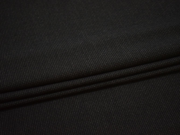 Костюмная черная серая ткань хлопок полиэстер эластан ЕВ110