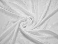 Плательная белая ткань цветы полиэстер ЕБ315