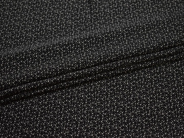Плательная черная белая ткань горох полиэстер эластан ЕБ336