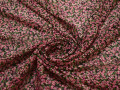 Шифон черный розовый цветы полиэстер ЕБ374