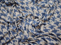 Трикотаж серый синий гусиные лапки полиэстерАГ216
