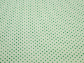 Трикотаж белый зеленый горох полиэстер АГ211