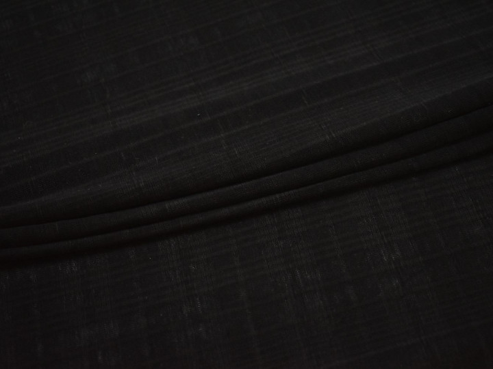 Трикотаж черный вискоза хлопок АЕ341