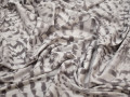 Плательная серая коричневая ткань абстракция полиэстер эластан ЕВ454