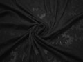 Трикотаж черный цветы полиэстер АД432