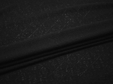 Трикотаж черный фактурный шерсть АМ422