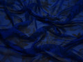 Шифон синий черный цветы полиэстер ЕБ454