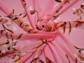 Шифон розовый цветы полиэстер ЕБ443