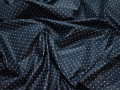 Курточная синяя ткань в серый горох полиэстер ДЁ3103