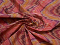 Курточная розовая желтая ткань абстракция полиэстер ДЁ321