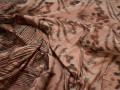 Курточная коричневая терракотовая ткань гео цветы полиэстер ДЁ318