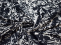 Курточная темно-синяя ткань цветы листья полиэстер ДЁ38