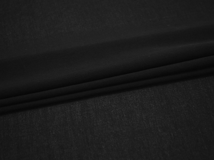 Плательная черная ткань хлопок эластан БД629