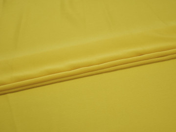 Плательный креп желтый полиэстер эластан БЕ621