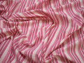 Рубашечная розовая белая ткань полоска хлопок полиэстер ЕВ215