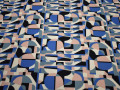 Плательный креп синий черный геометрия полиэстер ЕБ467