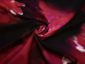 Плательная малиновая черная ткань полиэстер эластан ЕБ465