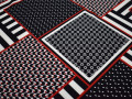 Плательная черная красная ткань геометрия полиэстер ЕБ488