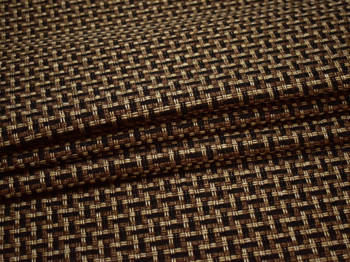 Обивочная рогожка коричневая черная полиэстер ЕВ57