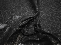 Джинс черный с серебряным принтом хлопок эластан ЕА166
