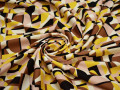 Плательная желтая коричневая ткань геометрия полиэстер ЕВ35