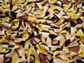 Плательная желтая коричневая ткань геометрия полиэстер ЕВ35